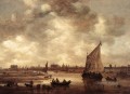 ライデン 1650 ボート海景の眺め ヤン ファン ホイエン